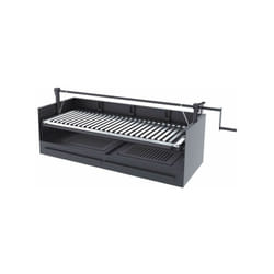 Fm Calefaccion - Barbecue a carbonella e legna Griglia in acciaio inox da 100 cm - Con alzata - Libera installazione / Incasso