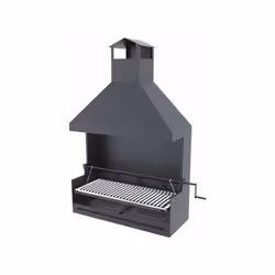 Tempi di consegna: 8/10 giorni lavorativi. Barbecue a libera installazione con cappa in acciaio al carbonio, griglia scanalat ...