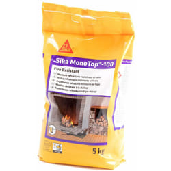 Sika - Monotop 100 Fire Resistant, Grigio - Malta refrattaria monocomponente - Allettamento di blocchi refrattari - Facile da applicare - Sacchi da 5