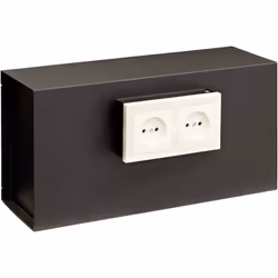 Cassaforte a muro, Arregui Socket. La parte anteriore ha una piastra decorativa per prese, che funge da camuffamento per la c ...