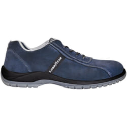 Scarpe antinfortunistiche Goodyear in pelle scamosciata blu, antiscivolo e protezione composita, taglia 41