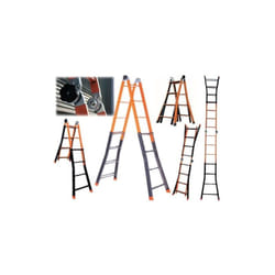 Scala acciaio telescopica 5+4 gradini h 4,40 mt