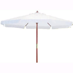 Ombrellone Da Giardino In Legno Ad Ottagono Telo Cotone Con Bordo Diam.350cm