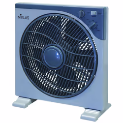Fraschetti Ventilatore niklas boxfan 30cm con timer, Ventilatore domestico con pale, Blu, Pavimento, Tavolo, 30 cm, Manopola, ...