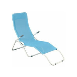 Fraschetti - Sdraio Long Beach Pieghevole 63x180 cm in Acciaio e Textilene - Blu