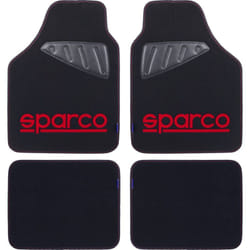 Sparco - Set SPC19 completo tappetini universali auto moquette nero/rosso poliestere