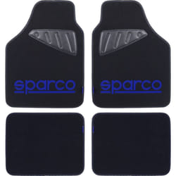 Sparco - Set completo SPC19 tappetini auto universali in moquette nero/blu poliestere