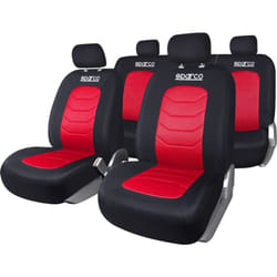 Set completo SPC1019 di coprisedili universali auto nero/rosso righe