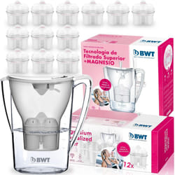 BWT - 8801504 - Caraffa di acqua filtrante, Lipo plastica, Bianco, 11.5 cm, Include 12 Filtri