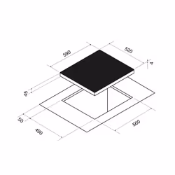 Pando PI-3200 Nero Da incasso 59 cm Piano cottura a induzione 4 Fornello(i) - Vista aggiuntiva 2