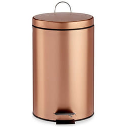 Berilo - Cestino con pedale metallo rame plastica 7 l (20,5 x 30,5 x 26 cm)