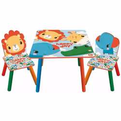 3 coloratissimi pezzi in legno compongono questo set realizzato on i disegni Fisher Price. Facile da montare accompagnerà i v ...