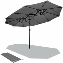 Ombrellone da Giardino, Protezione Solare UV50+, 460 x 270 cm, Grigio - Vounot
