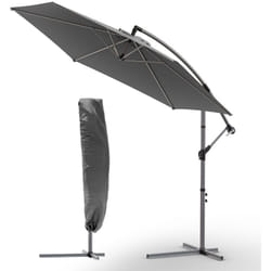 Ombrellone Decentrato da Giardino, Protezione Solare UV50+, Diametro 3M, Grigio - Vounot