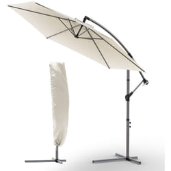Ombrellone Decentrato da Giardino, Protezione Solare UV50+, Diametro 3M, Beige - Vounot