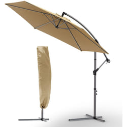 Ombrellone Decentrato da Giardino, Protezione Solare UV50+, Diametro 3M, Cachi - Vounot