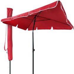 Ombrellone da Giardino Rettangolare, Parasole da Balcone, 200 x 125 cm, Rosso - Vounot