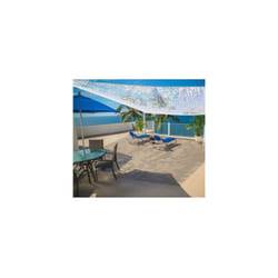 Tenda da sole mimetica reversibile 3x4m con corda in poliestere e anelli in acciaio inox di colore bianco.