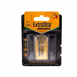 Pila Batteria 6LR61 9V 550mAh MN1604 Super Alcalina Extrastar Confezione da 1 Pezzo