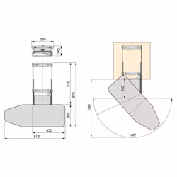 Emuca 8080020 asse da stiro Asse da stiro completo 81 x 30 mm - Vista aggiuntiva 2