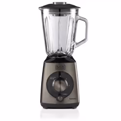Black & Decker BXJB1000E, Frullatore per cottura, 1,5 L, Funzione pulsante, Tritaghiaccio, 1000 W, Nero, Trasparente