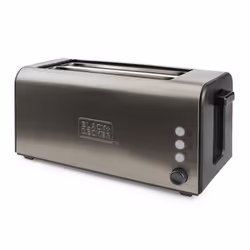 Black & Decker BXTO1500E, 2 fetta/e, Nero, Acciaio inox, Pulsanti, Manopola, LED, 1500 W, 1,95 kg
