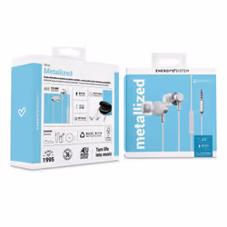 Energy Sistem Metallized Auricolare Cablato In-ear Musica e Chiamate Argento, Bianco - Vista aggiuntiva 6