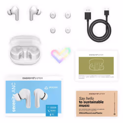 Energy Sistem Serenity ANC Auricolare True Wireless Stereo (TWS) In-ear Musica e Chiamate USB tipo-C Bluetooth Bianco - Vista aggiuntiva 7