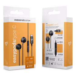 Energy Sistem EasyPods Auricolare Cablato In-ear Musica e Chiamate USB tipo-C Nero - Vista aggiuntiva 7