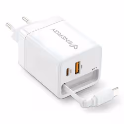 Energy Sistem Retractable Charger Universale Bianco AC Interno - Vista aggiuntiva 3