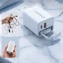 Energy Sistem Retractable Charger Universale Bianco AC Interno - Vista aggiuntiva 4