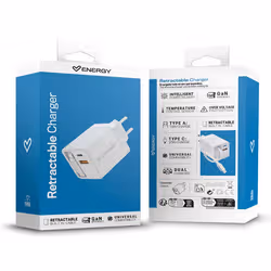 Energy Sistem Retractable Charger Universale Bianco AC Interno - Vista aggiuntiva 6