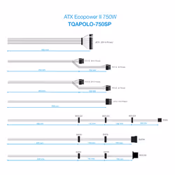 TooQ TQAPOLO-750SP alimentatore per computer 750 W 20+4 pin ATX ATX Nero - Vista aggiuntiva 5