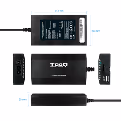 TooQ TQLC-100BS01M adattatore e invertitore Auto/interno 100 W Nero - Vista aggiuntiva 4