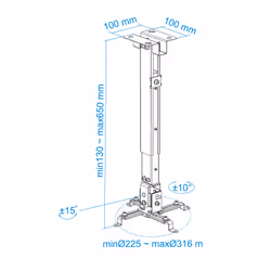 TooQ PJ2012T-W supporto per proiettore Soffitto Bianco - Vista aggiuntiva 7