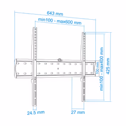 TooQ LP4170F-B Supporto TV a parete 70" Nero - Vista aggiuntiva 8
