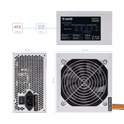 TooQ Fonte Ecopower II alimentatore per computer 500 W 20+4 pin ATX ATX Argento - Vista aggiuntiva 6