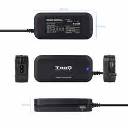 TooQ TQLC-90BS02AT adattatore e invertitore Interno 90 W Nero - Vista aggiuntiva 4