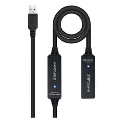 Nanocable 10.01.0313 cavo USB USB 3.2 Gen 1 (3.1 Gen 1) 15 m USB A Nero
