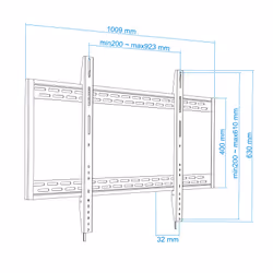 TooQ LP41130F-B Supporto TV a parete 2,54 m (100") Nero - Vista aggiuntiva 8