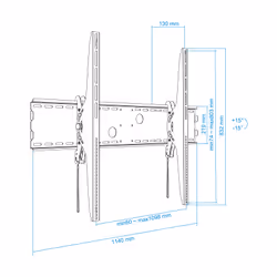 TooQ LP42130T-B Supporto TV a parete 2,54 m (100") Nero - Vista aggiuntiva 8
