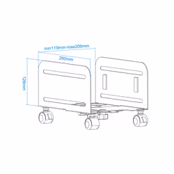 TooQ UMCS0004-B supporto per CPU Supporto CPU a carrello Nero - Vista aggiuntiva 7