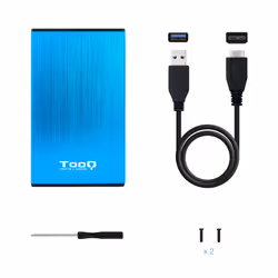 TooQ TQE-2527BL contenitore di unità di archiviazione Custodia per Disco Rigido (HDD) Nero, Blu 2.5" - Vista aggiuntiva 7