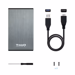 TooQ TQE-2527G contenitore di unità di archiviazione Custodia per Disco Rigido (HDD) Nero, Grigio 2.5" - Vista aggiuntiva 5