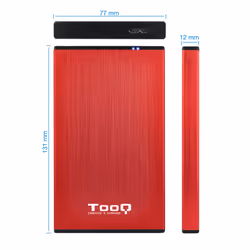 TooQ TQE-2527R contenitore di unità di archiviazione Custodia per Disco Rigido (HDD) Nero, Rosso 2.5" - Vista aggiuntiva 4