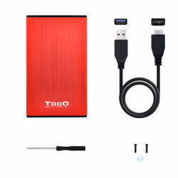 TooQ TQE-2527R contenitore di unità di archiviazione Custodia per Disco Rigido (HDD) Nero, Rosso 2.5" - Vista aggiuntiva 6