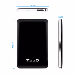 TooQ TQE-2538B contenitore di unità di archiviazione Custodia per Disco Rigido (HDD) Nero, Grigio 2.5" - Vista aggiuntiva 3
