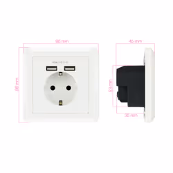 Nanocable 10.35.0010 presa energia CEE 7/3 + USB Bianco - Vista aggiuntiva 4