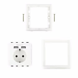 Nanocable 10.35.0010 presa energia CEE 7/3 + USB Bianco - Vista aggiuntiva 5