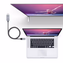Nanocable 10.15.5002 cavo e adattatore video 1,8 m USB tipo-C DisplayPort Alluminio, Nero - Vista aggiuntiva 4